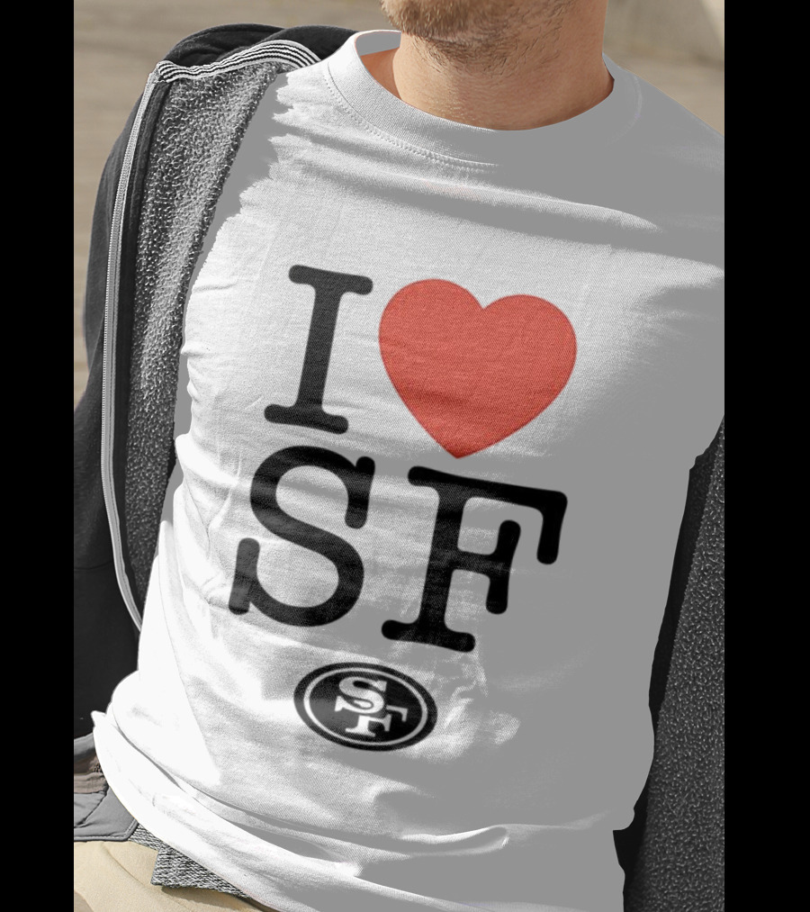 San Francisco 49ers I Love SF Heart Symbol Football Team Logo T-Shirt