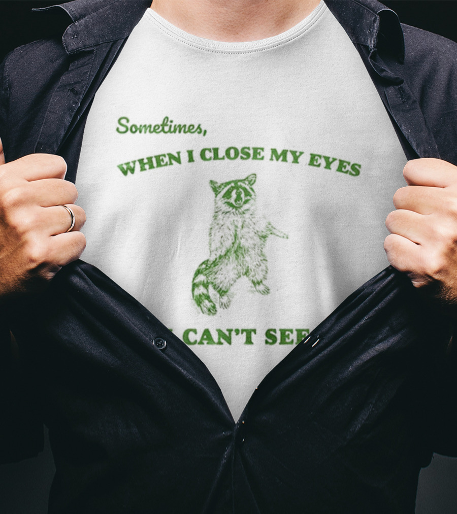 Sometimes When I Close My Eyes I Can’t See Vintage Raccoon T-Shirt
