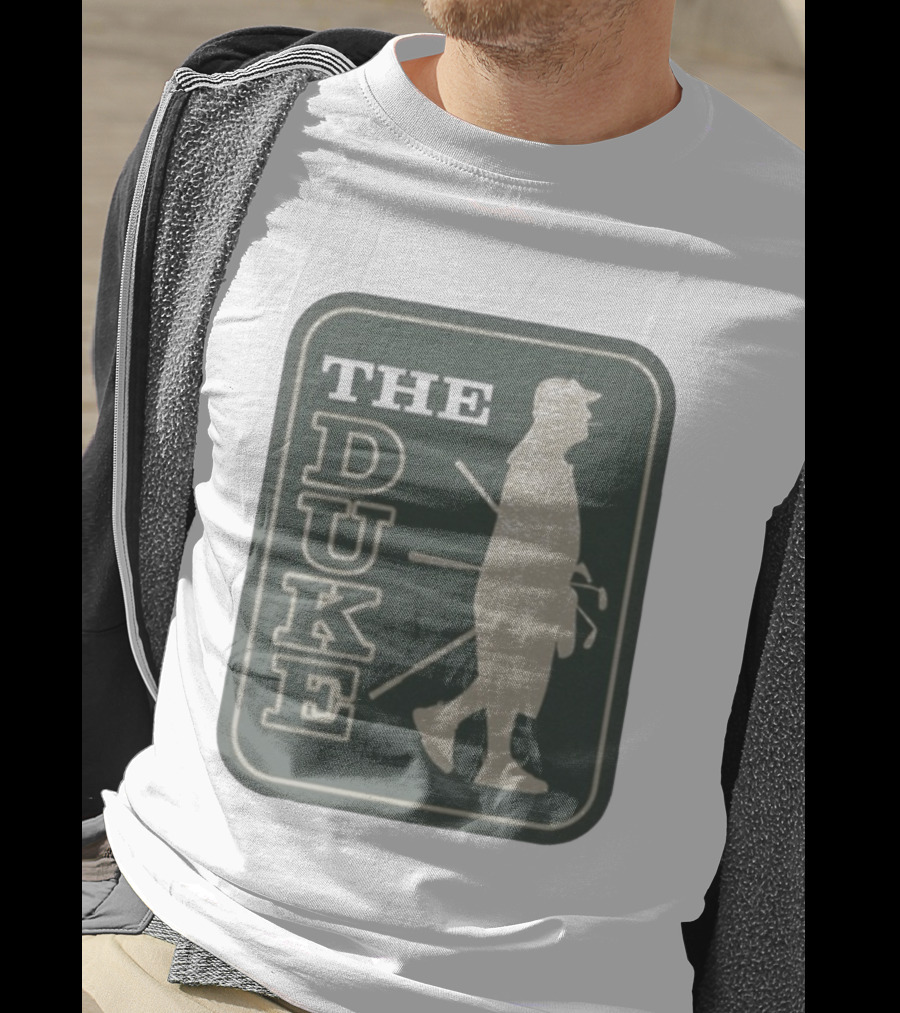 The Duke Golf Silhouette Smoking Golfer In Hat Retro Style T-Shirt