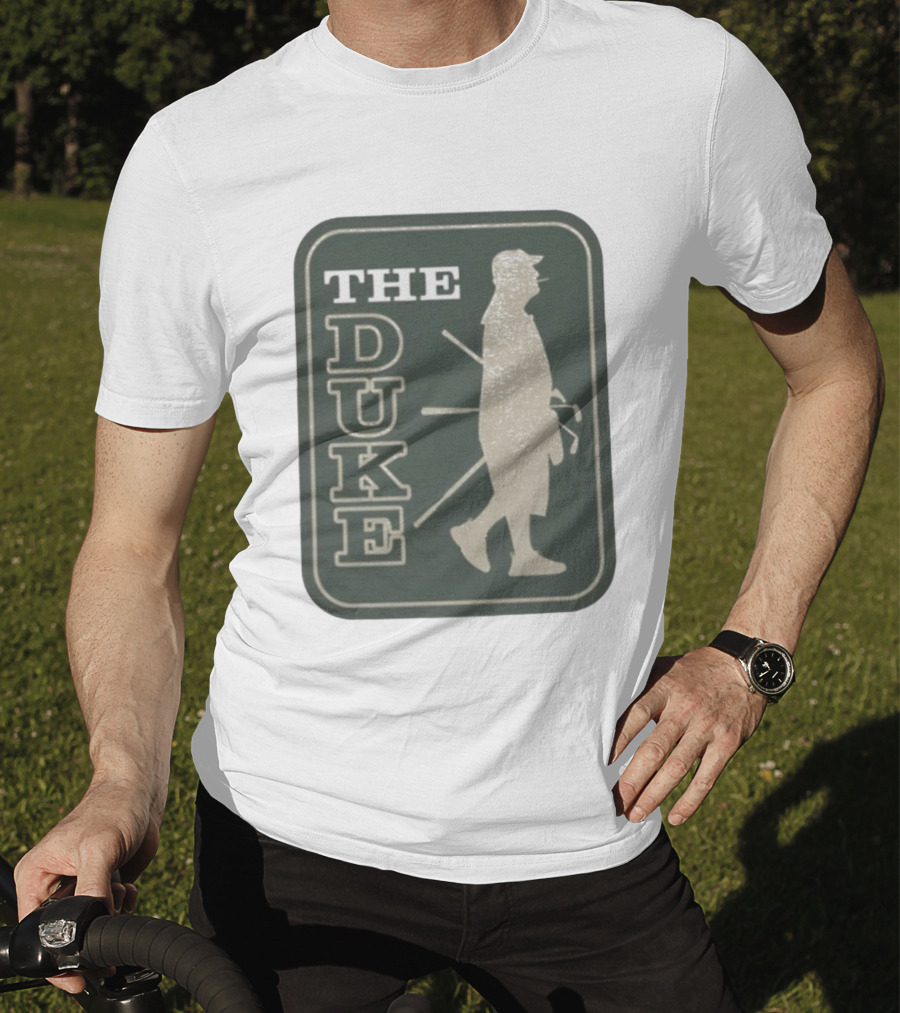 The Duke Golf Silhouette Smoking Golfer In Hat Retro Style T-Shirt
