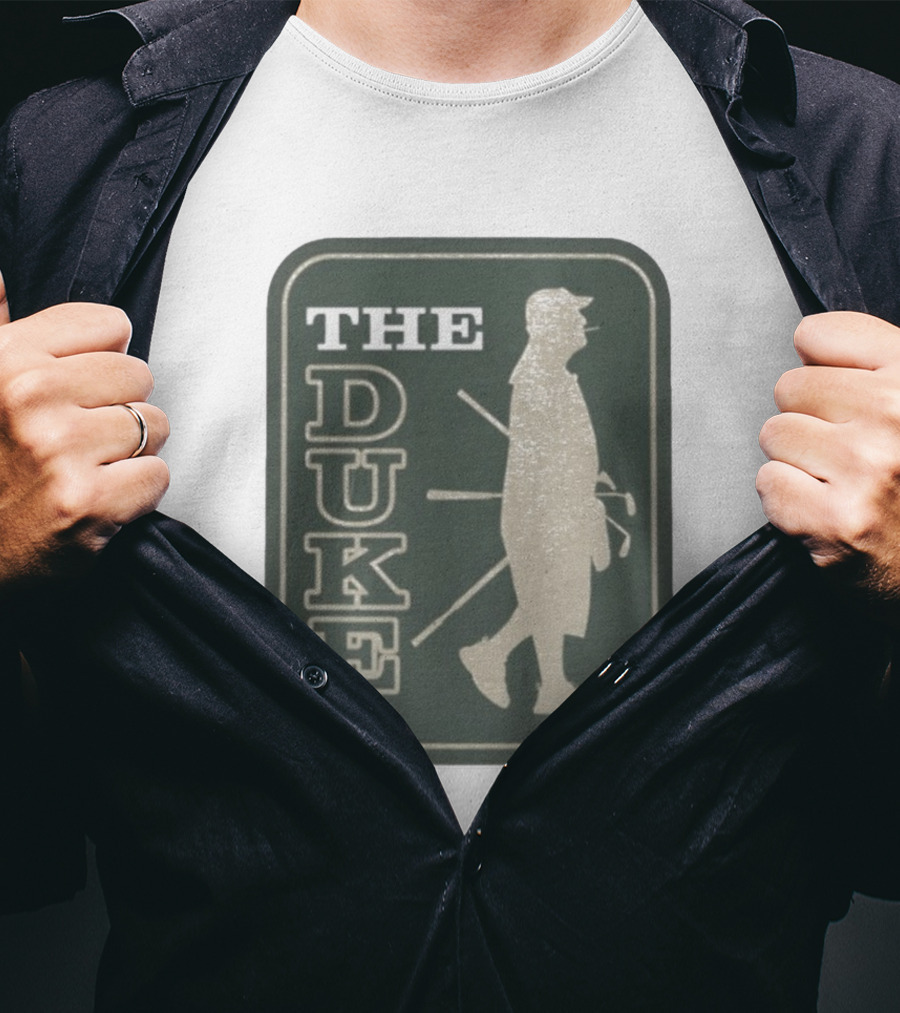 The Duke Golf Silhouette Smoking Golfer In Hat Retro Style T-Shirt