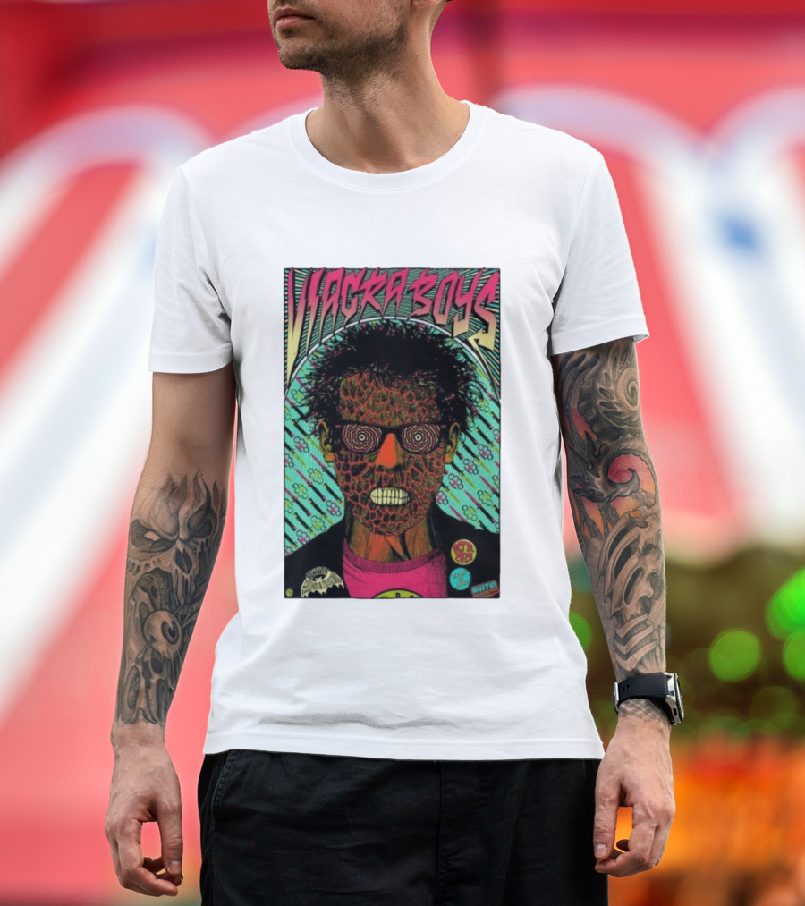 Viagra Boys Concert October 31 2025 The Far Out Lounge Austin Texas Psychedelic Art T-Shirt