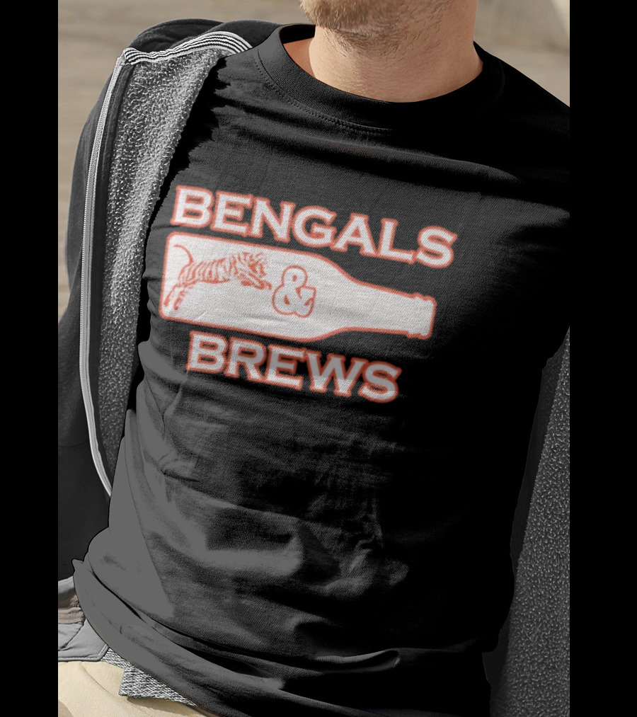 Bengals And Brews Cincinnati Bengals Game Day Tiger Bottle T-Shirt