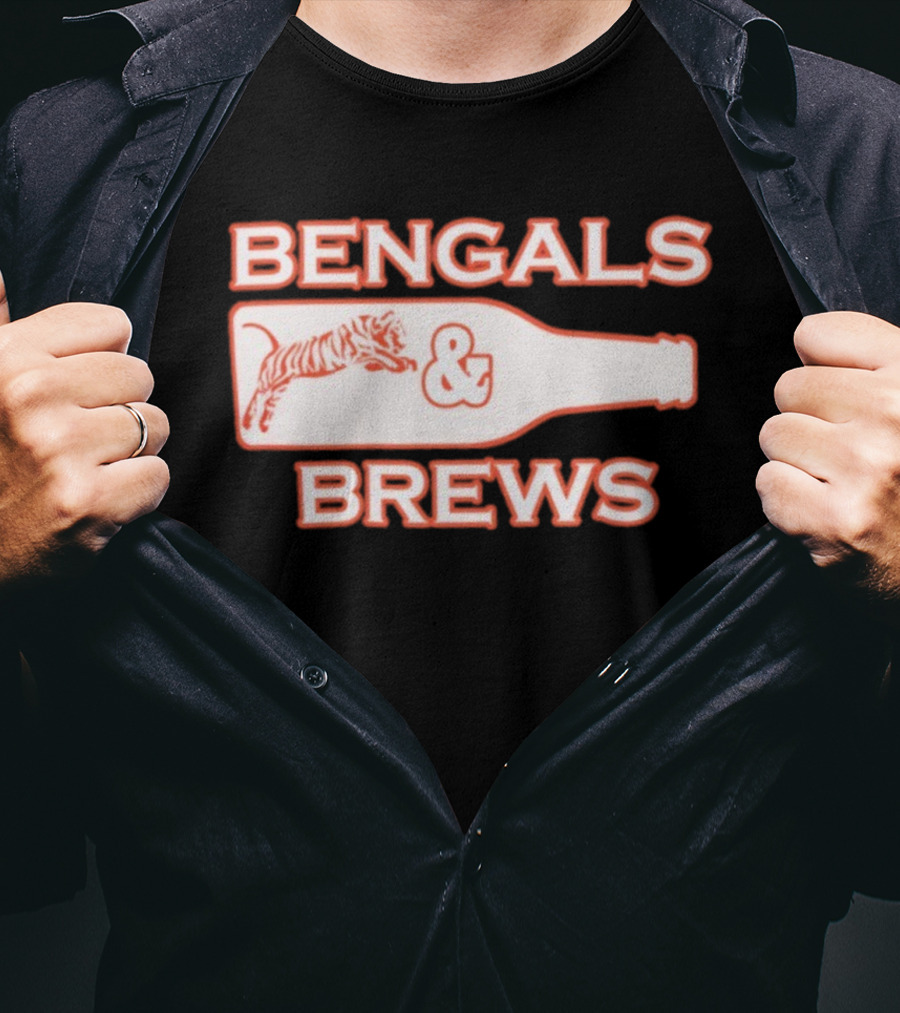 Bengals And Brews Cincinnati Bengals Game Day Tiger Bottle T-Shirt