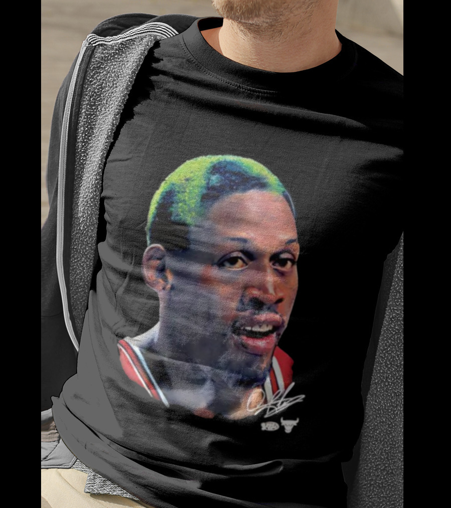 Chicago Bulls Dennis Rodman Big Face Signature T-Shirt