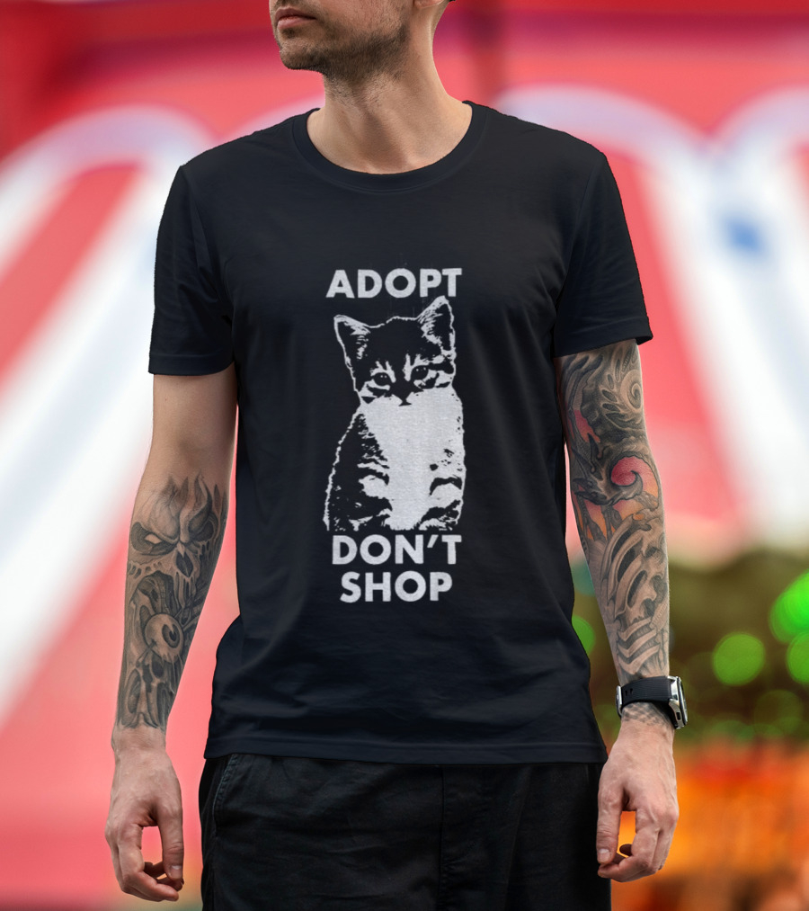 Adopt Don't Shop Vintage Cute Cat T-Shirt