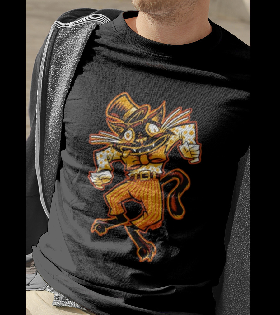 Dancing Cat Creep BeastWreck Halloween Monster Vintage Cartoon Style T-Shirt