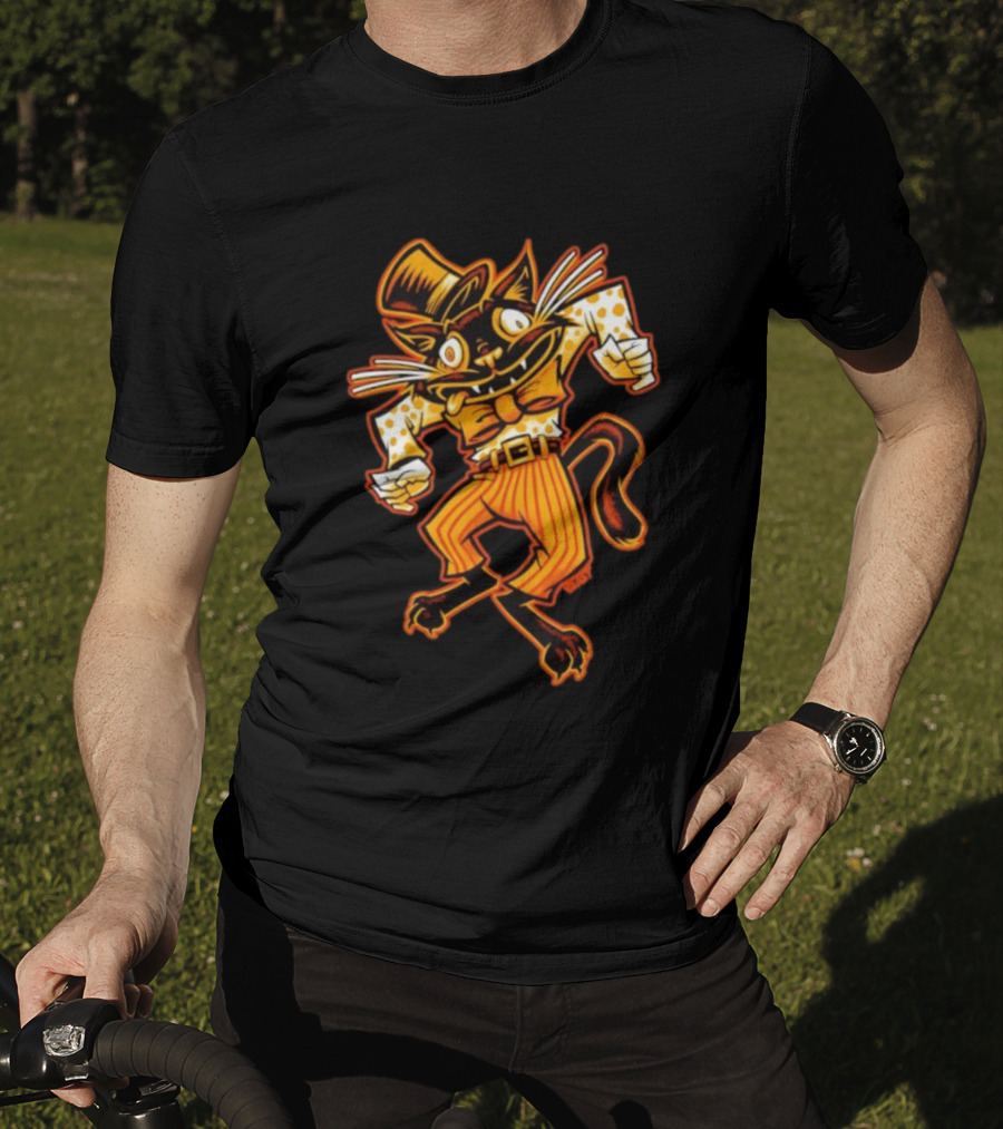 Dancing Cat Creep BeastWreck Halloween Monster Vintage Cartoon Style T-Shirt