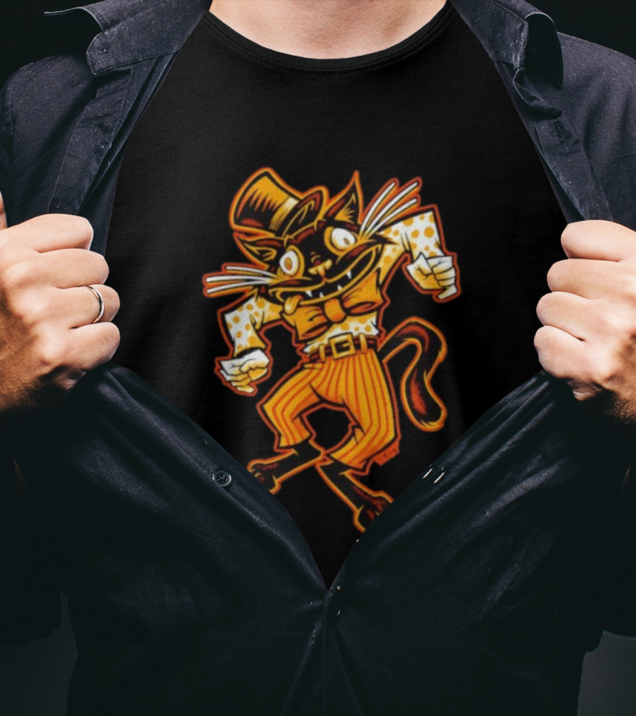 Dancing Cat Creep BeastWreck Halloween Monster Vintage Cartoon Style T-Shirt
