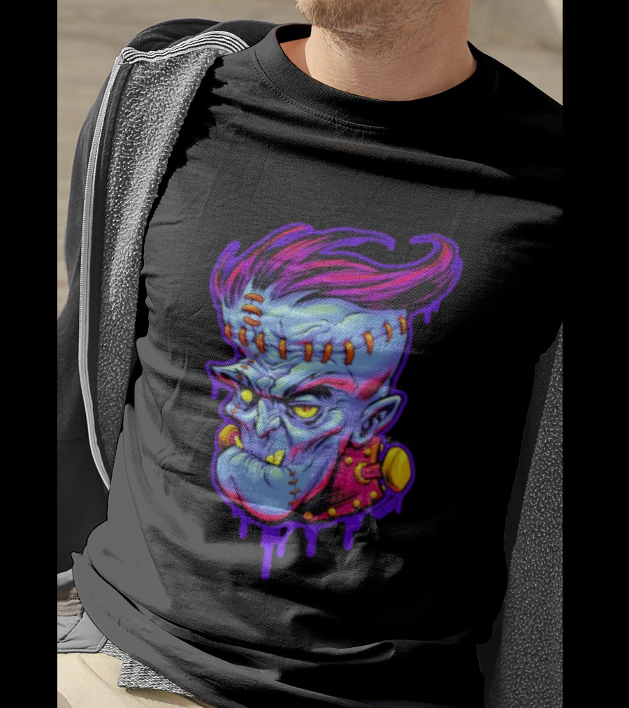 Funkenstein Frankenstein’s Monster Hammer Films Vampire Style Portrait T-Shirt