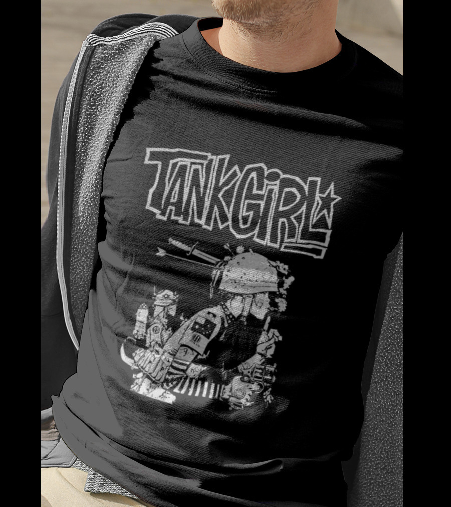 Gorillaz Tank Girl Black White Collaboration T-Shirt