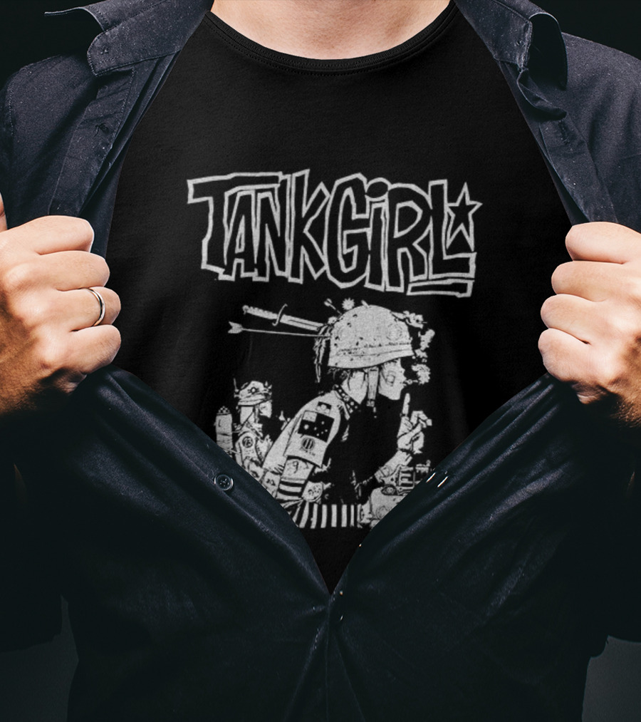 Gorillaz Tank Girl Black White Collaboration T-Shirt