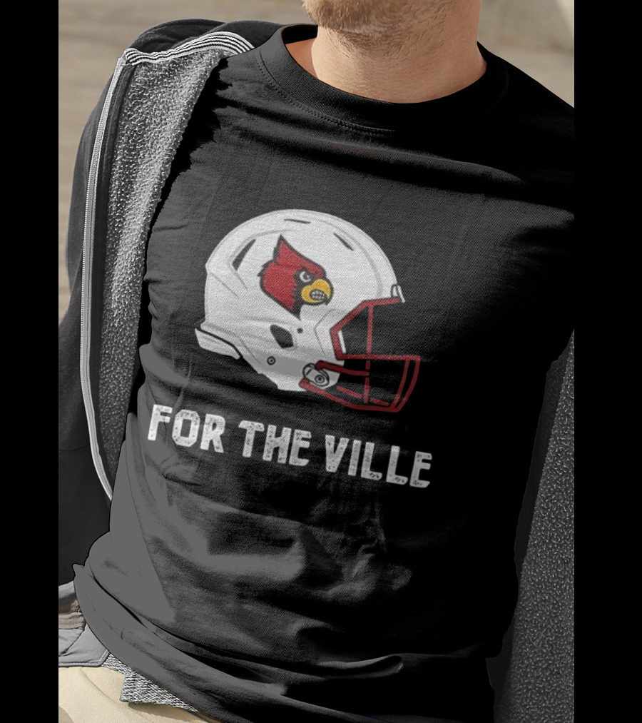 FOR THE VILLE Louisville Cardinals Mascot Helmet T-Shirt