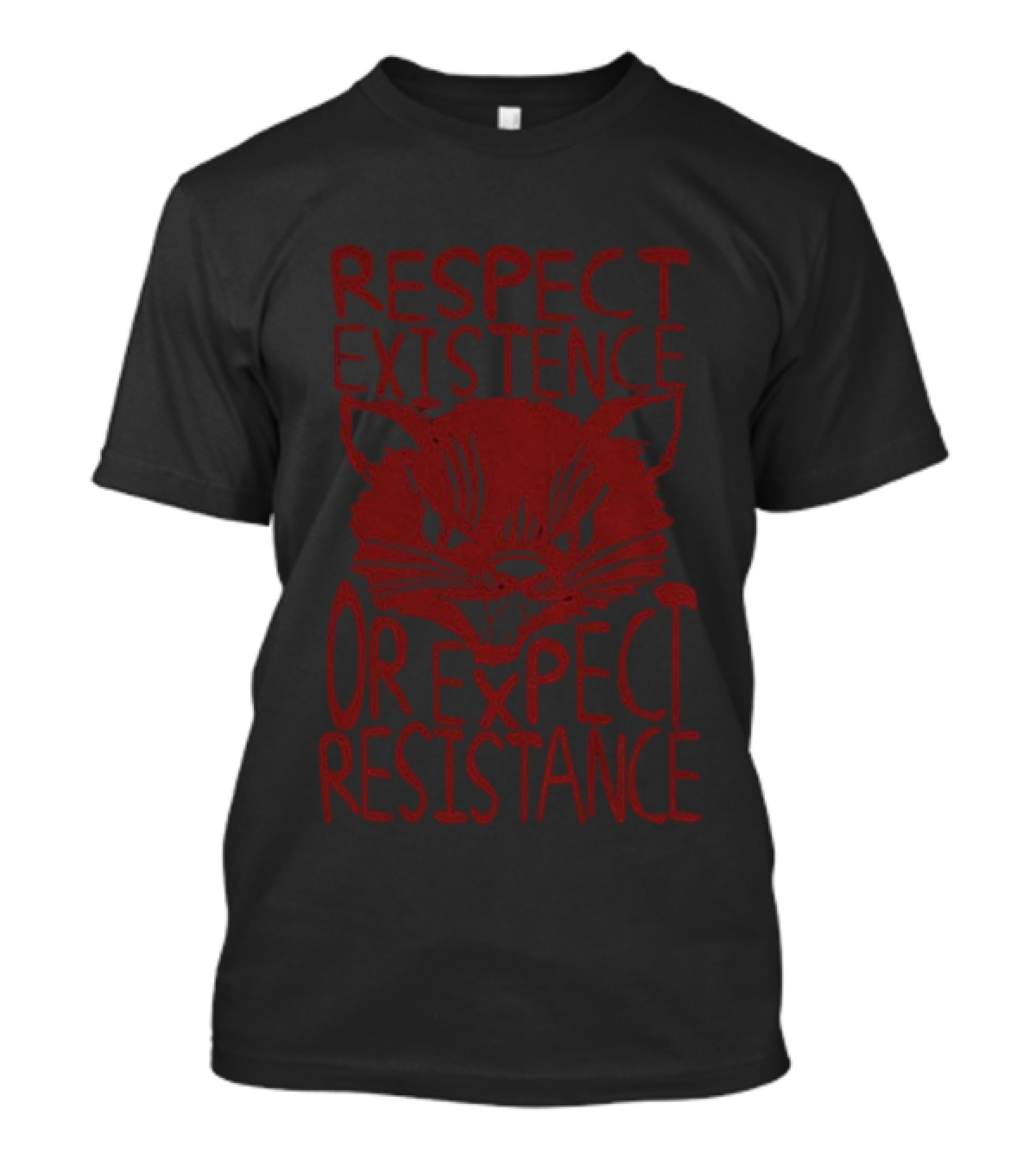 Sabo Tabby Respect Existence Or Expect Resistance Punk Leftist Socialist Cat T-Shirt