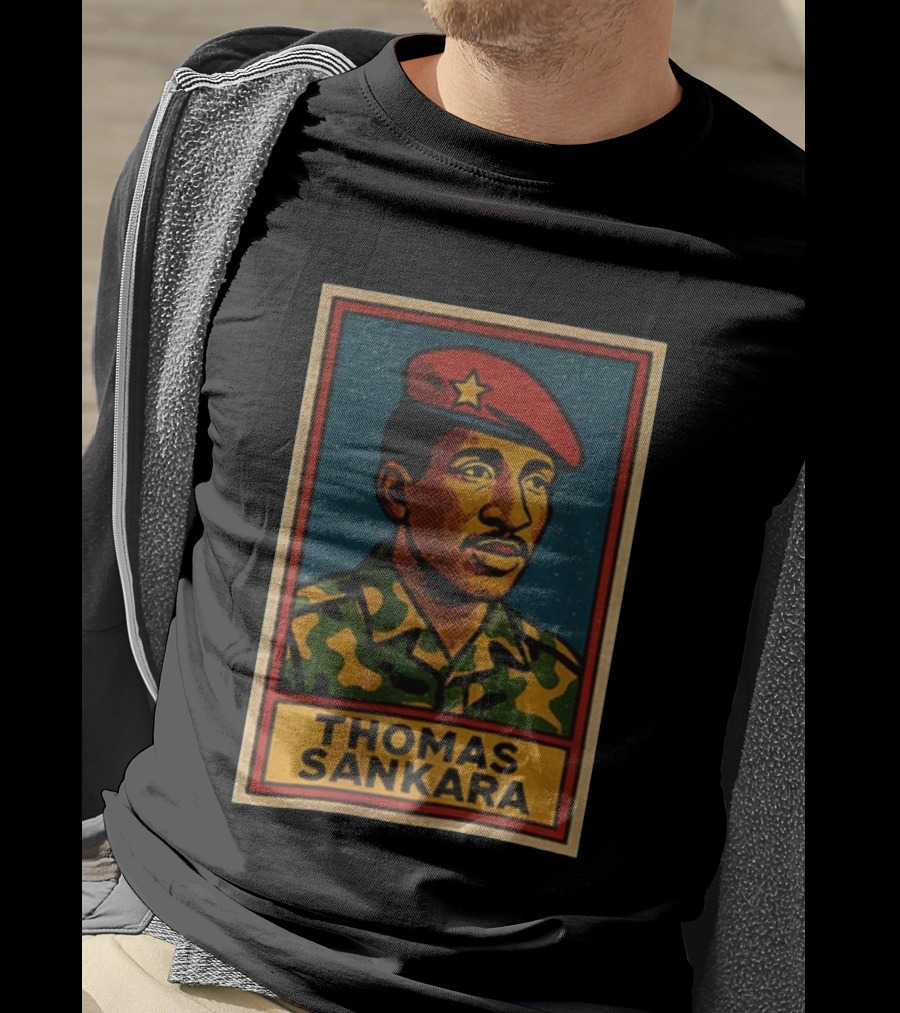 Thomas Sankara Camouflage Beret Revolutionary Style Retro T-Shirt