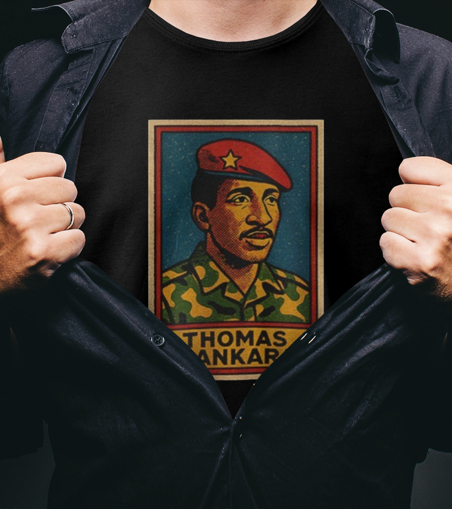 Thomas Sankara Camouflage Beret Revolutionary Style Retro T-Shirt