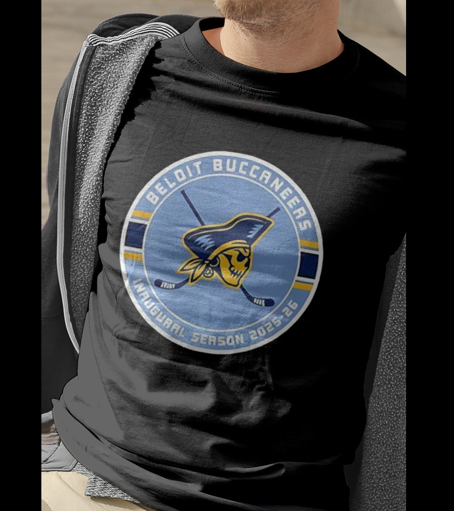 Beloit Buccaneers Inaugural Season 2025-2026 Hockey Team Skull Pirate Logo T-Shirt