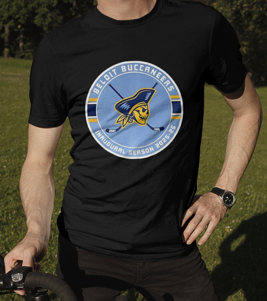 Beloit Buccaneers Inaugural Season 2025-2026 Hockey Team Skull Pirate Logo T-Shirt