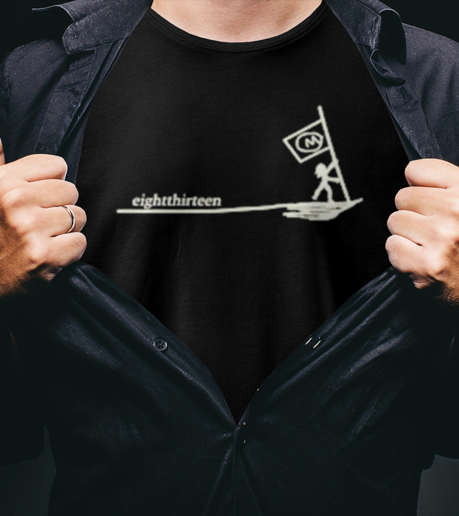 EightThirteen Stick Figure Carrying Flag Icon T-Shirt