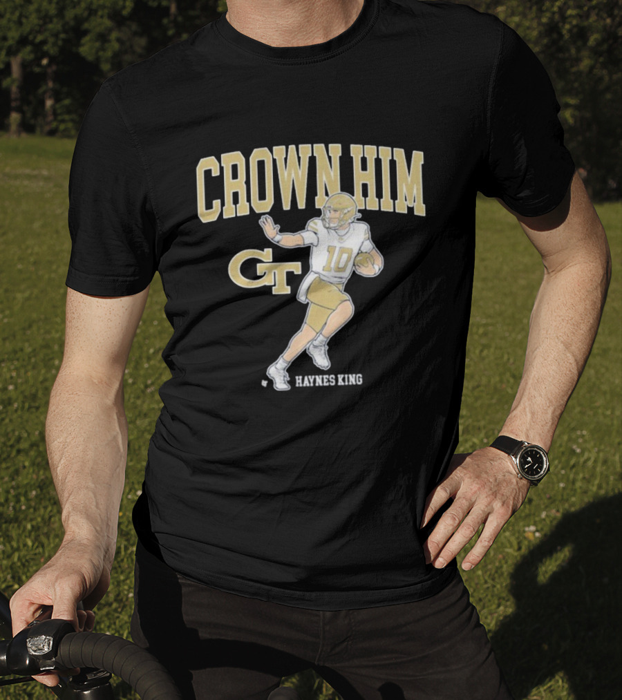 Crown Him GT 10 Georgia Tech Yellow Jackets Football T-Shirt