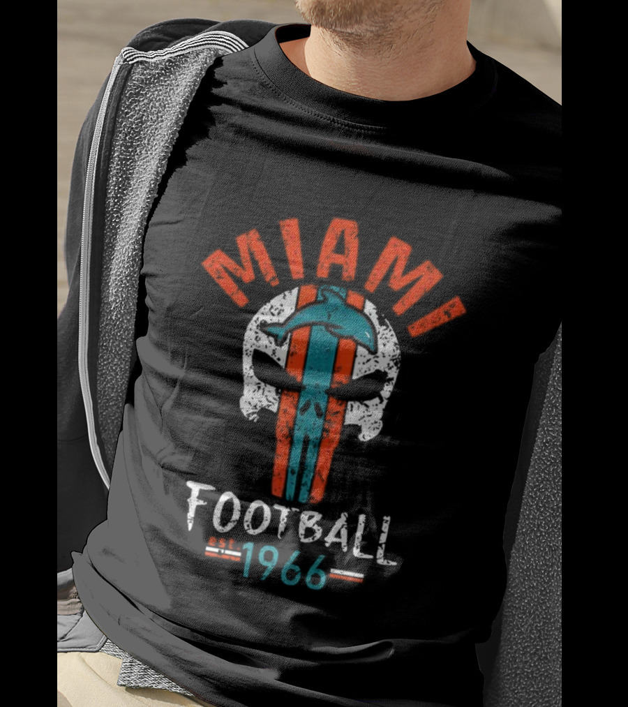 MIAMI Football Skull Est 1966 T-Shirt