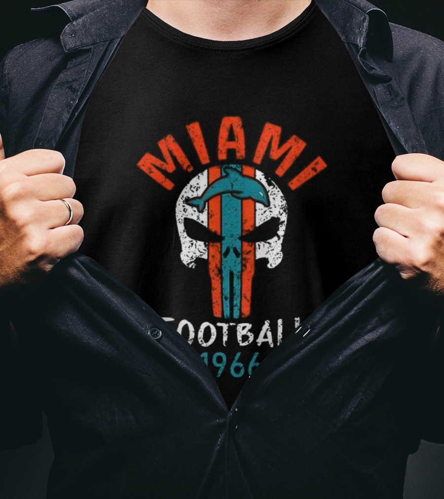 MIAMI Football Skull Est 1966 T-Shirt