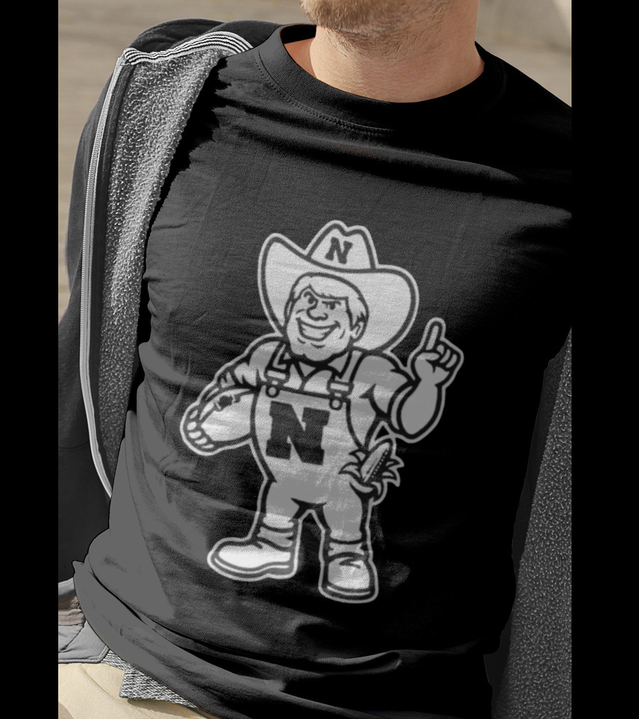 Nebraska Cornhuskers Herbie Husker Mascot Coach Matt Rhule Football T-Shirt