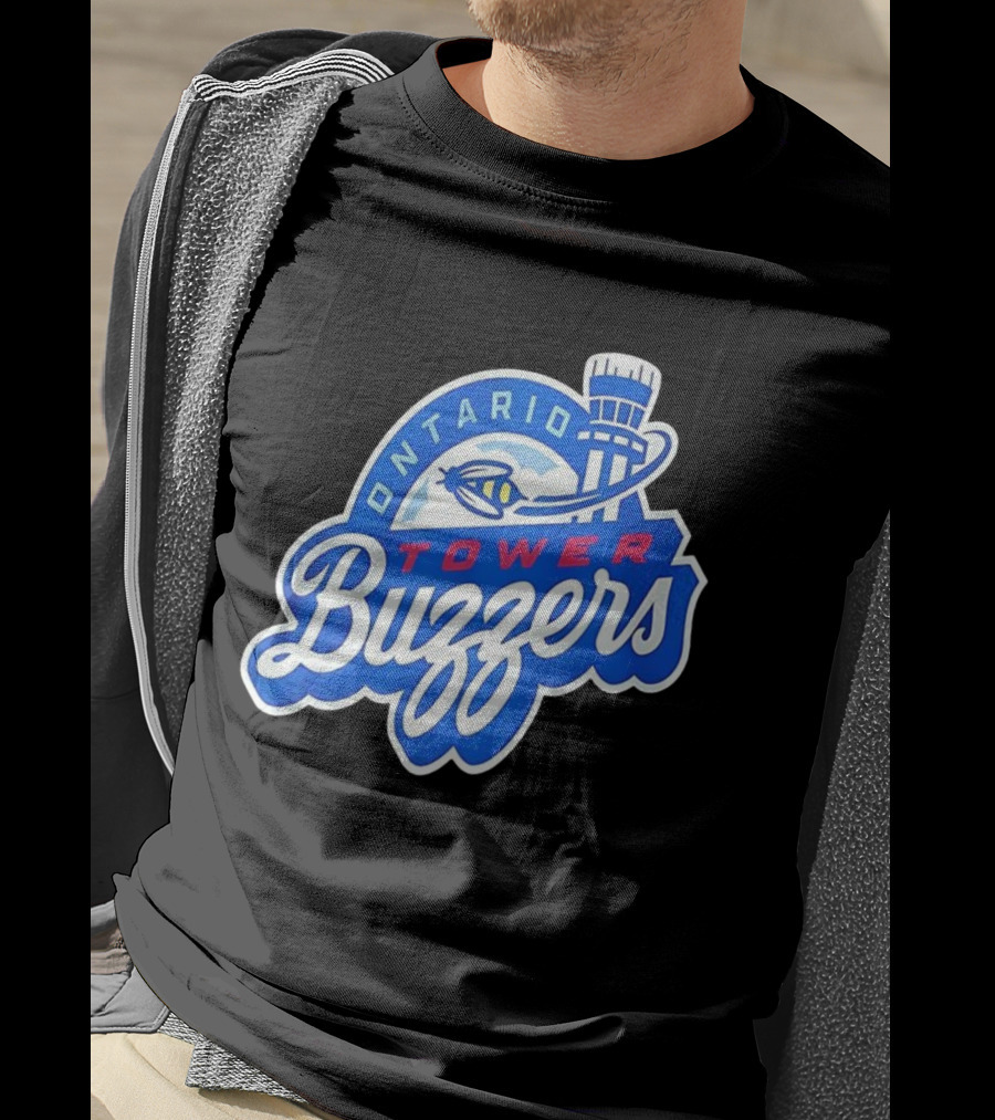 Ontario Tower Buzzers Blue Red Yellow Aviation Theme T-Shirt