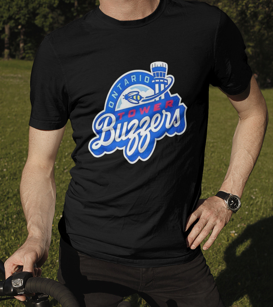 Ontario Tower Buzzers Blue Red Yellow Aviation Theme T-Shirt