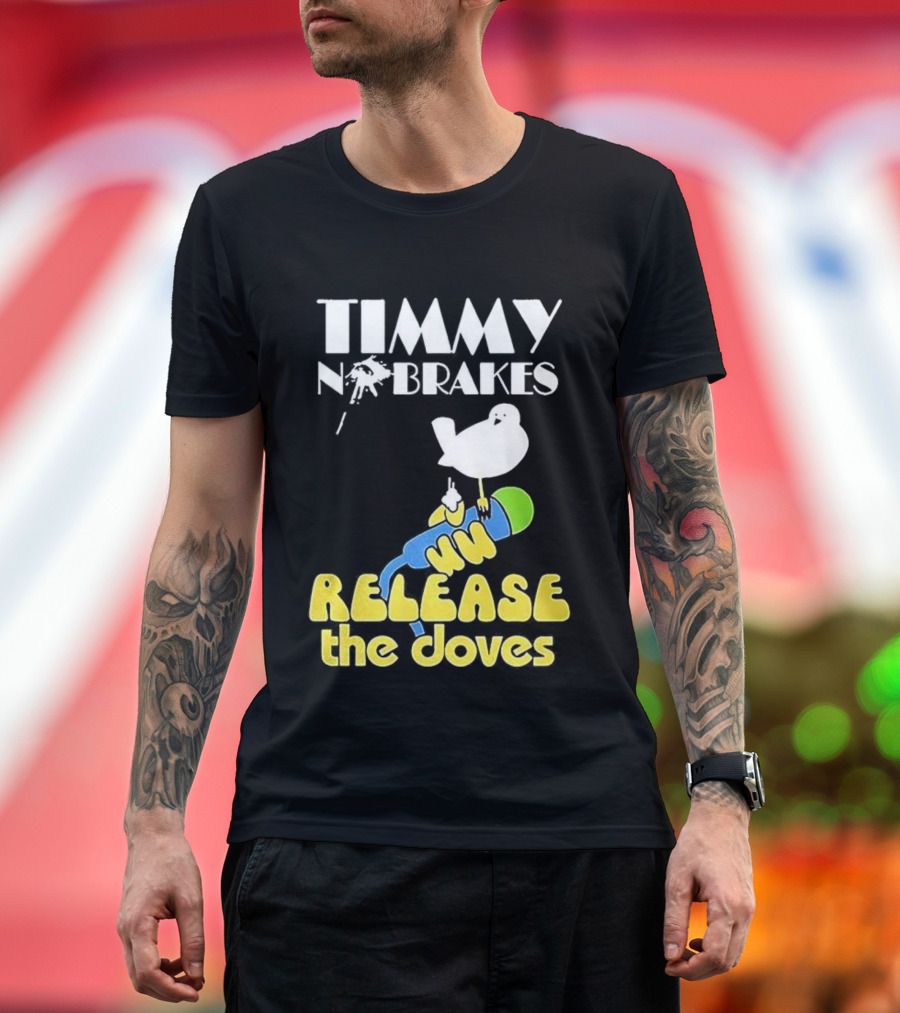Timmy No Brakes Release The Doves Fun Colorful Design T-Shirt