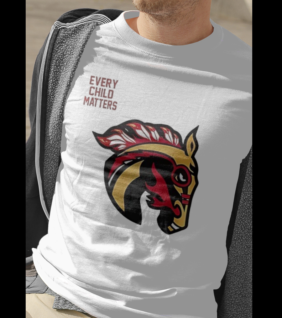 Calgary Wranglers Indigenous Heritage Every Child Matters Chinki Goodstoney T-Shirt