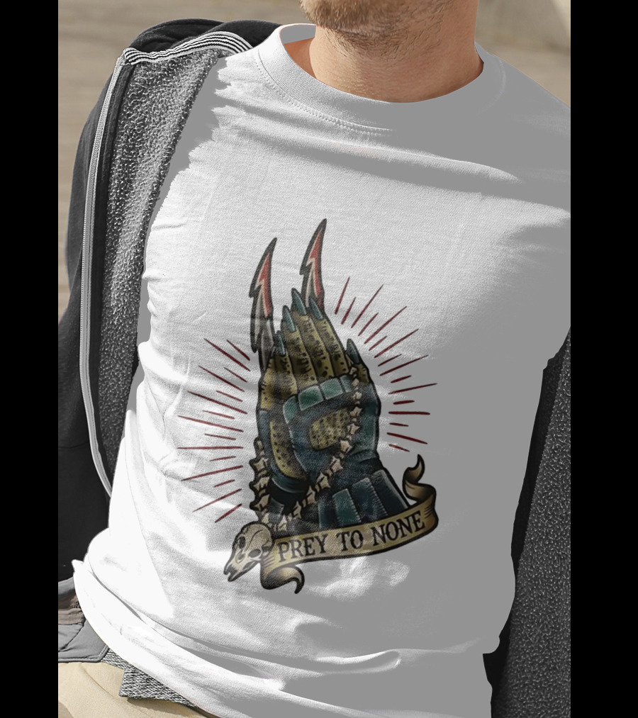 Prey To None Alien Claw With Skull And Star Chain T-Shirt