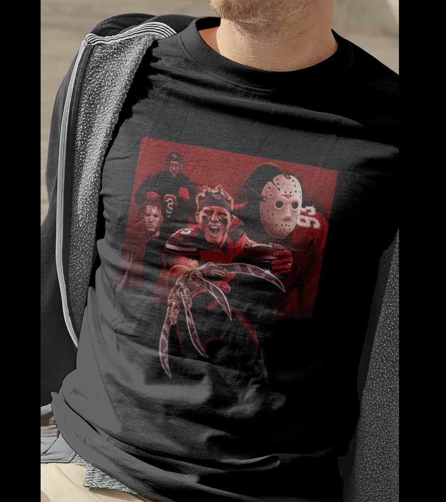 Arizona Cardinals 2025 Halloween Horror Football Mashup Freddy Jason Michael Myers Sports Fan Gear T-Shirt