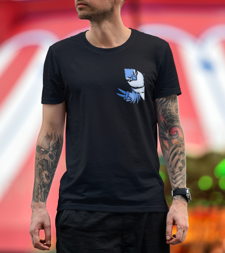 Blue Jay Cyanocitta Cristata Peace Gesture T-Shirt