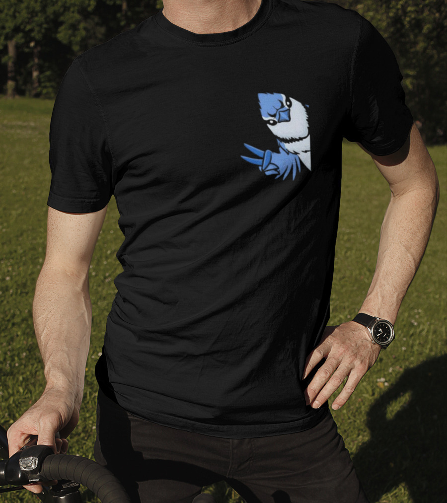 Blue Jay Cyanocitta Cristata Peace Gesture T-Shirt