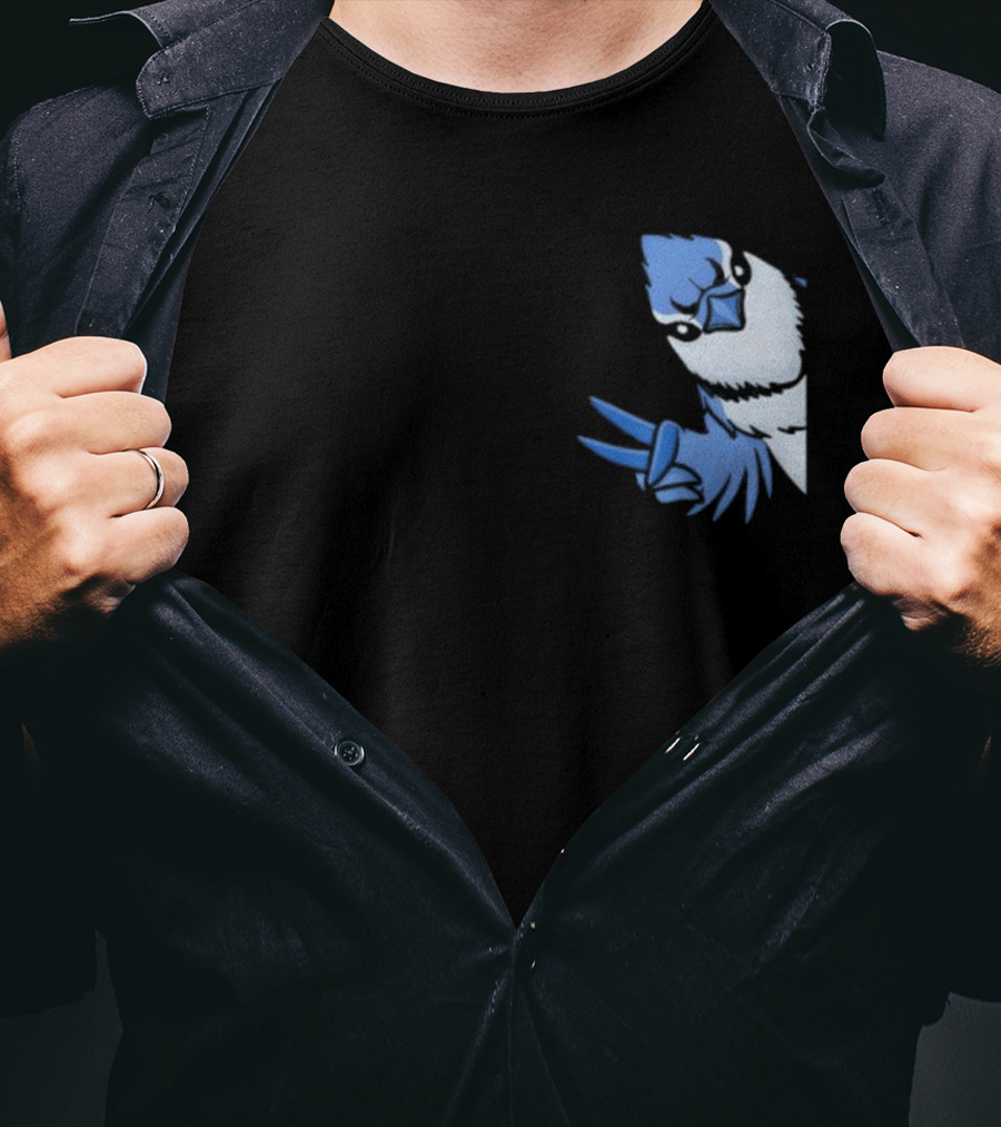 Blue Jay Cyanocitta Cristata Peace Gesture T-Shirt
