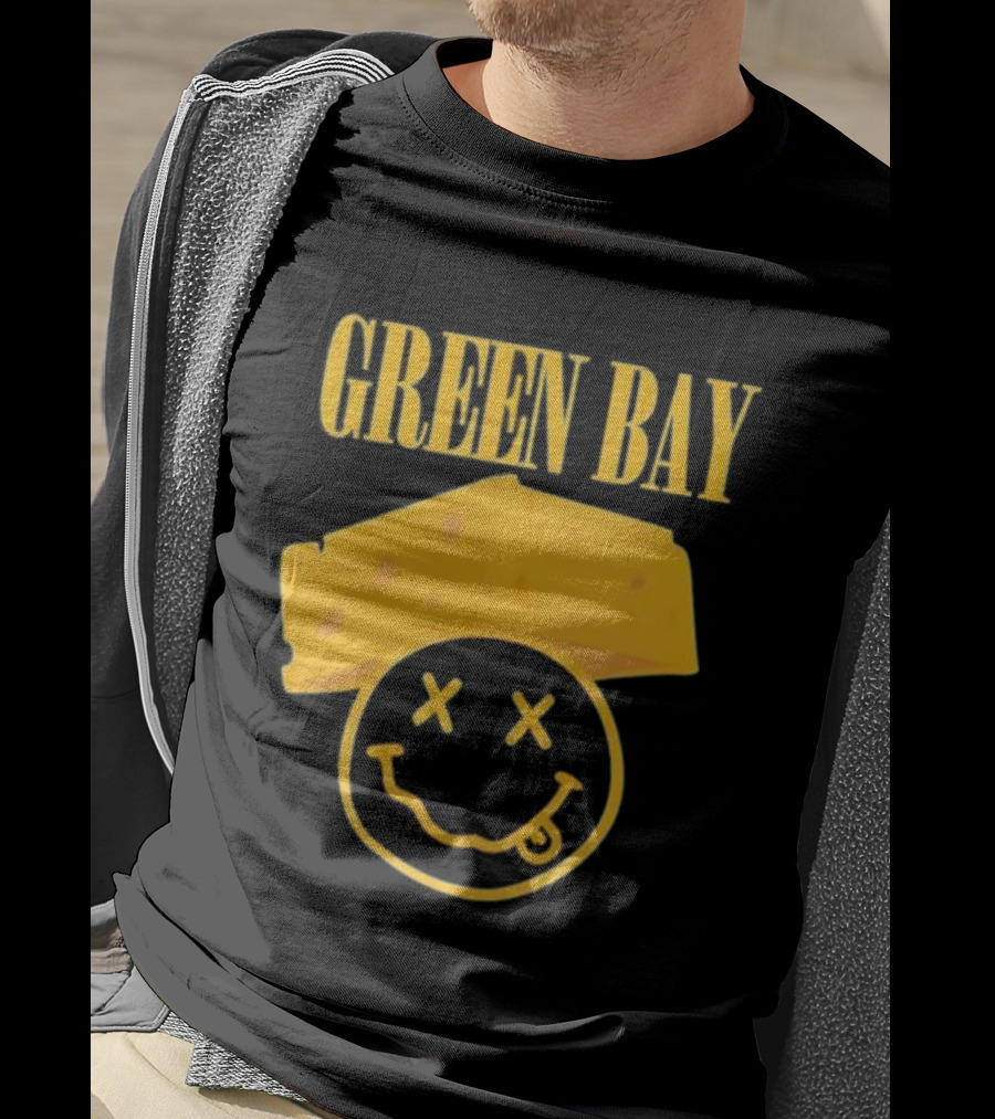 Green Bay Cheesehead Smiley Face T-Shirt