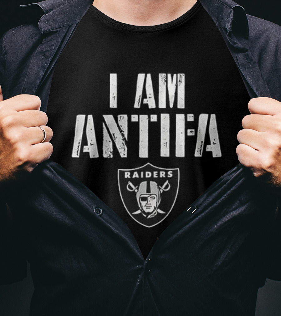 Las Vegas Raiders I Am Antifa Against Fascism T-Shirt