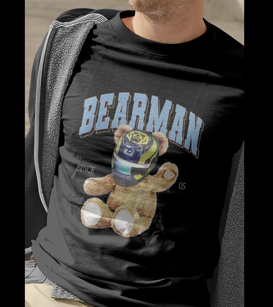 Bearman Teddy With F1 Racing Helmet T-Shirt