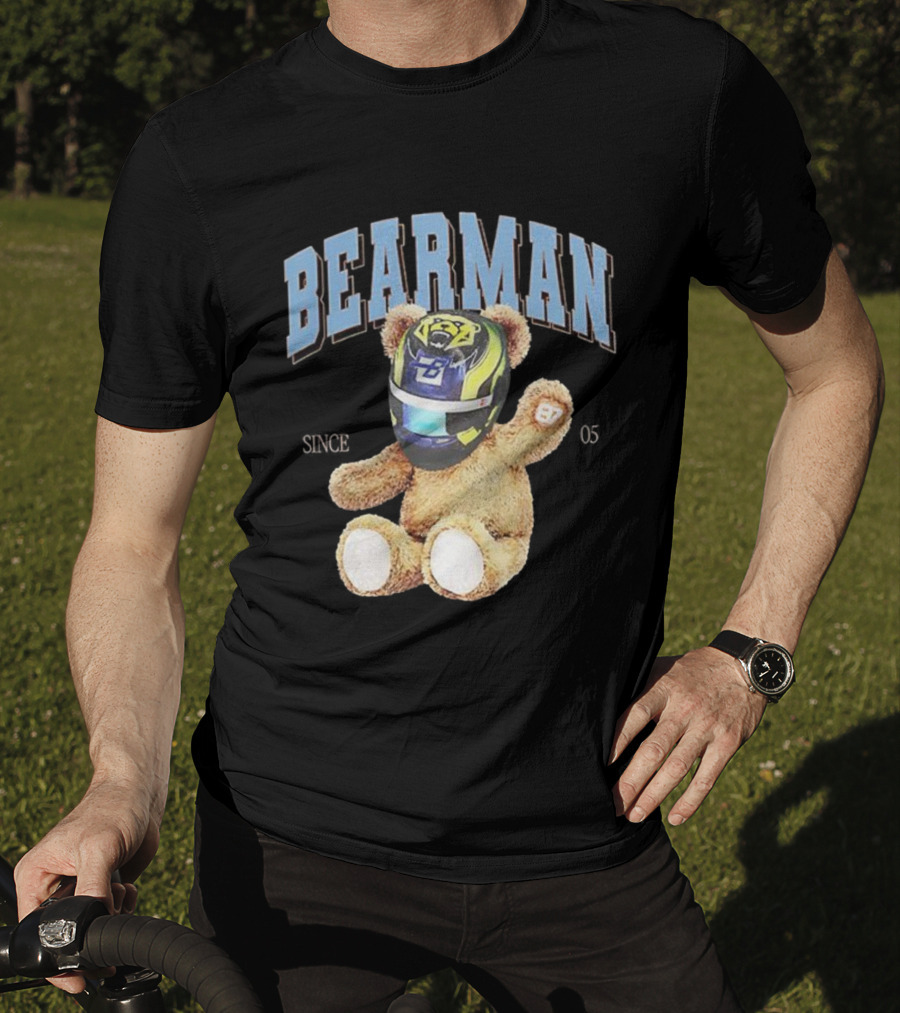 Bearman Teddy With F1 Racing Helmet T-Shirt