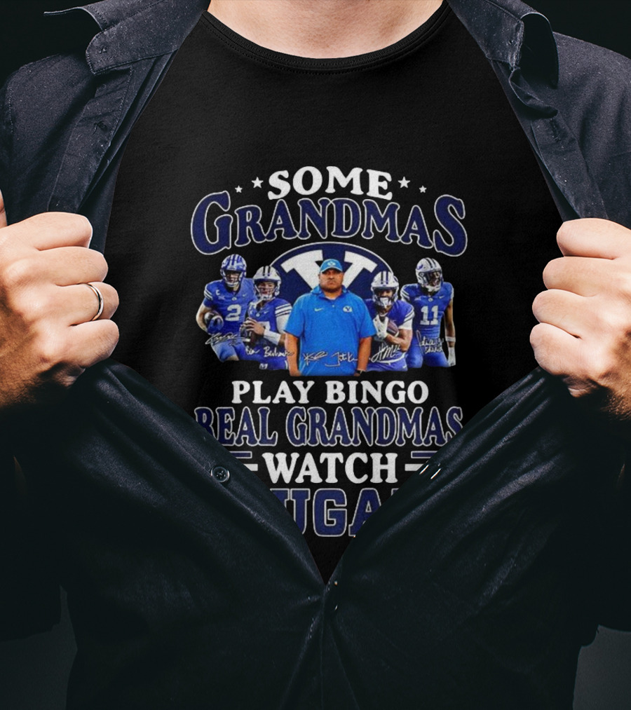 Some Grandmas Play Bingo Real Grandmas Cougars Football Signature T-Shirt