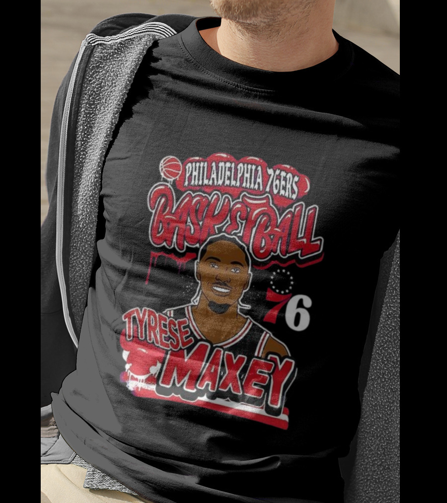 Philadelphia 76ers Basketball Tyrese Maxey 76 T-Shirt