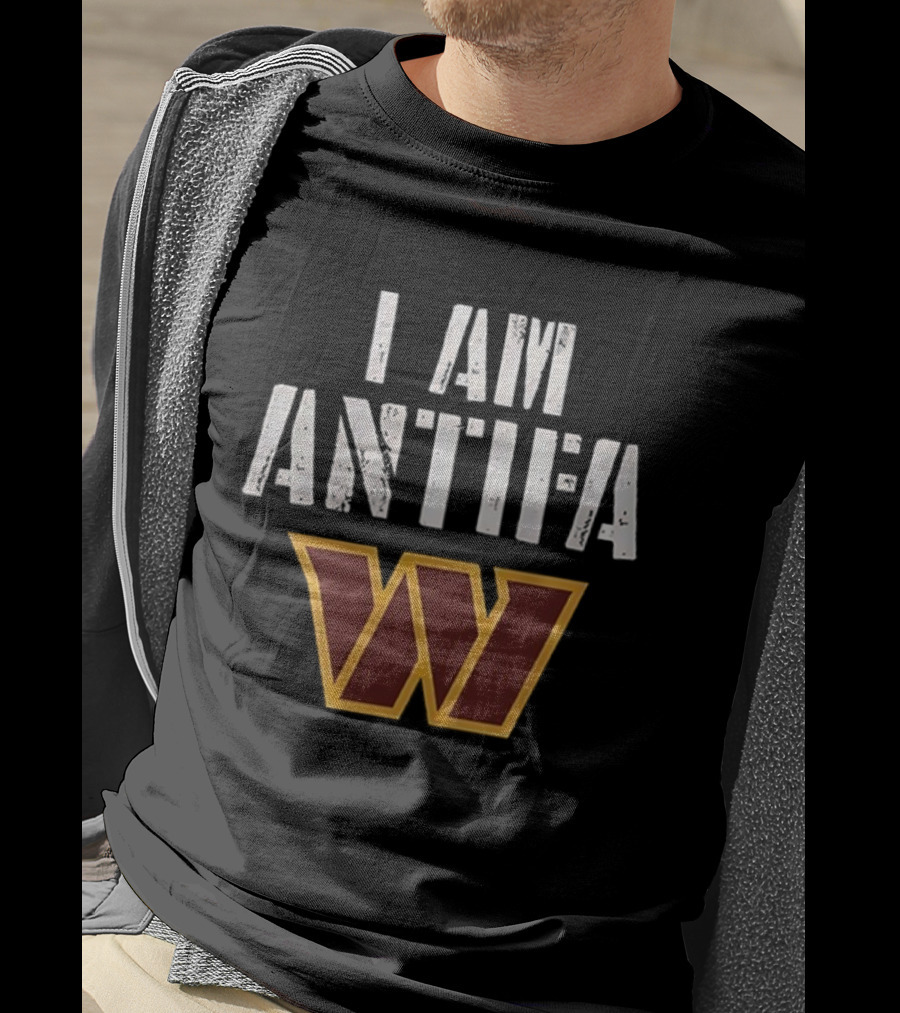 I AM ANTIFA Washington Commanders Against Fascism T-Shirt
