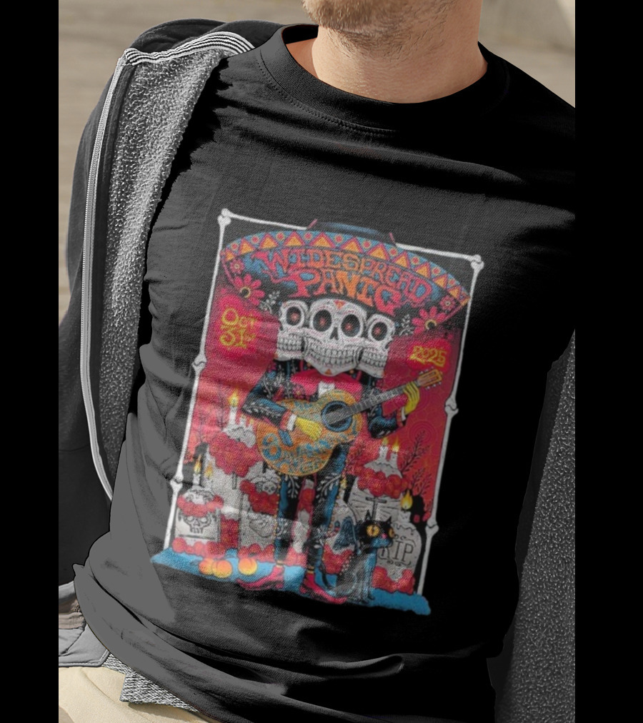 Widespread Panic 2025 Savannah Halloween Concert Enmarket Arena Day Of The Dead Theme T-Shirt