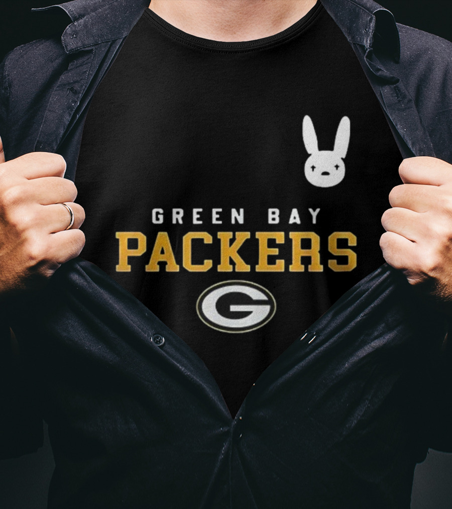 Bad Bunny X Green Bay Packers Collaboration With Iconic Bunny Motif T-Shirt
