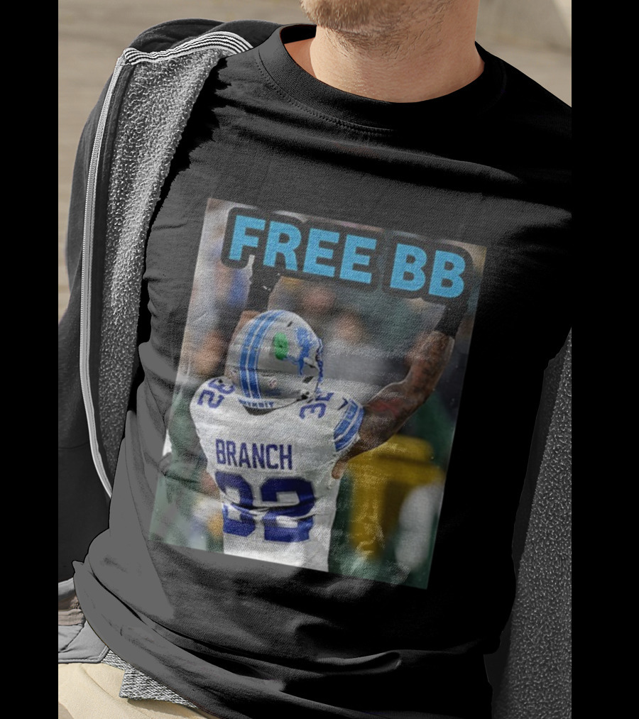 Free BB Brian Branch 32 Detroit Lions Football Fan Gear T-Shirt