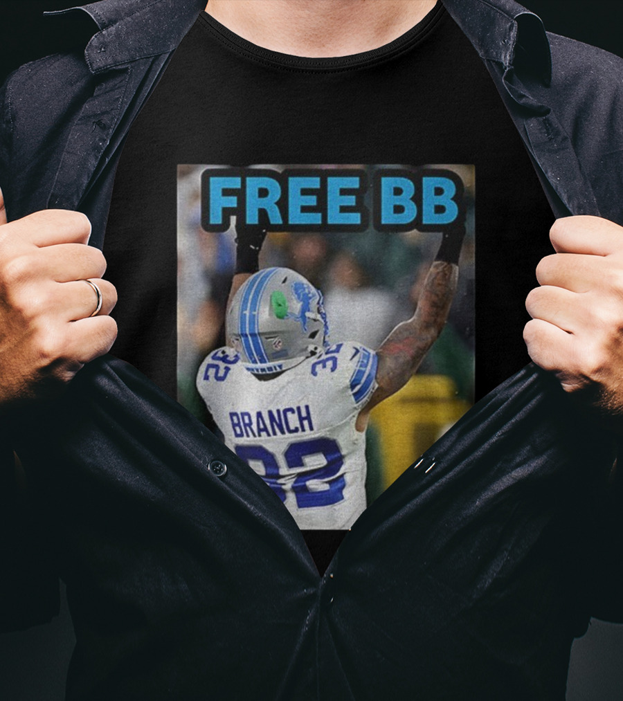 Free BB Brian Branch 32 Detroit Lions Football Fan Gear T-Shirt