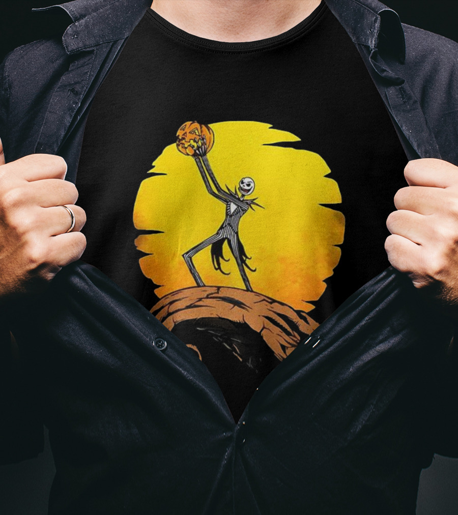 Jack Skellington Halloween Moonlight Pumpkin King T-Shirt