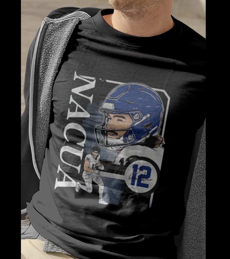 Puka Nacua Los Angeles Rams NFL Football 12 Signature Collage T-Shirt