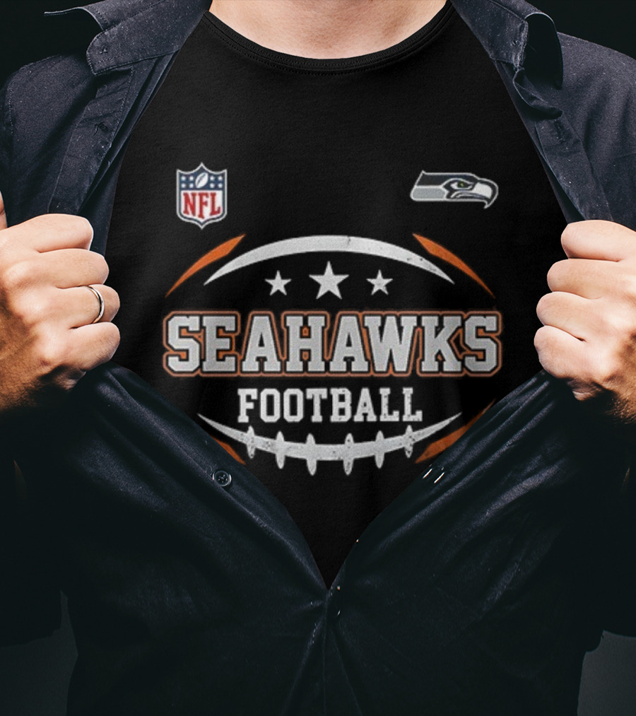 Seattle Seahawks NFL Football Harley Davidson Motorcycle Fan Gear T-Shirt